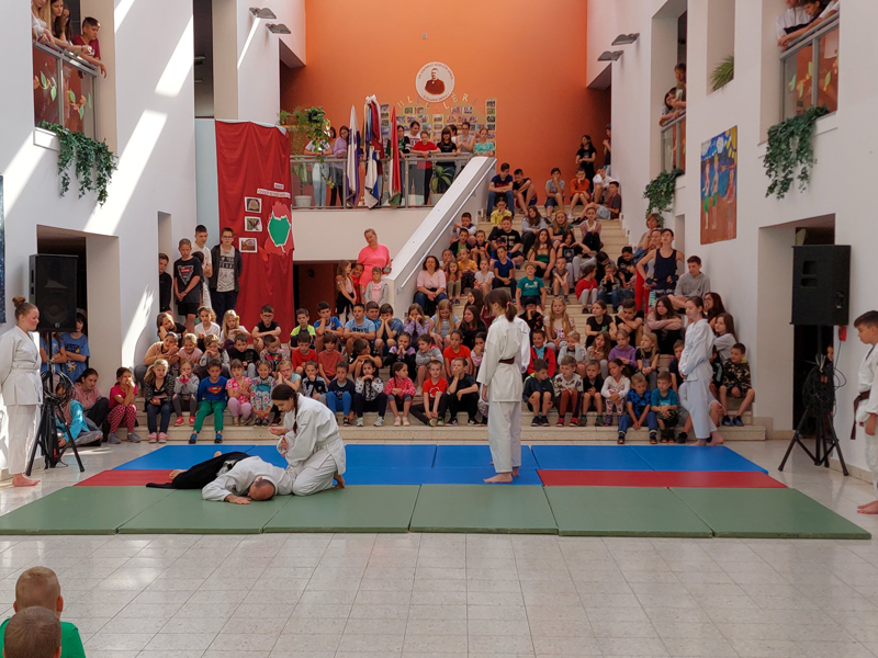 Aikido bemutató a csepregi általános iskolában 2023. június